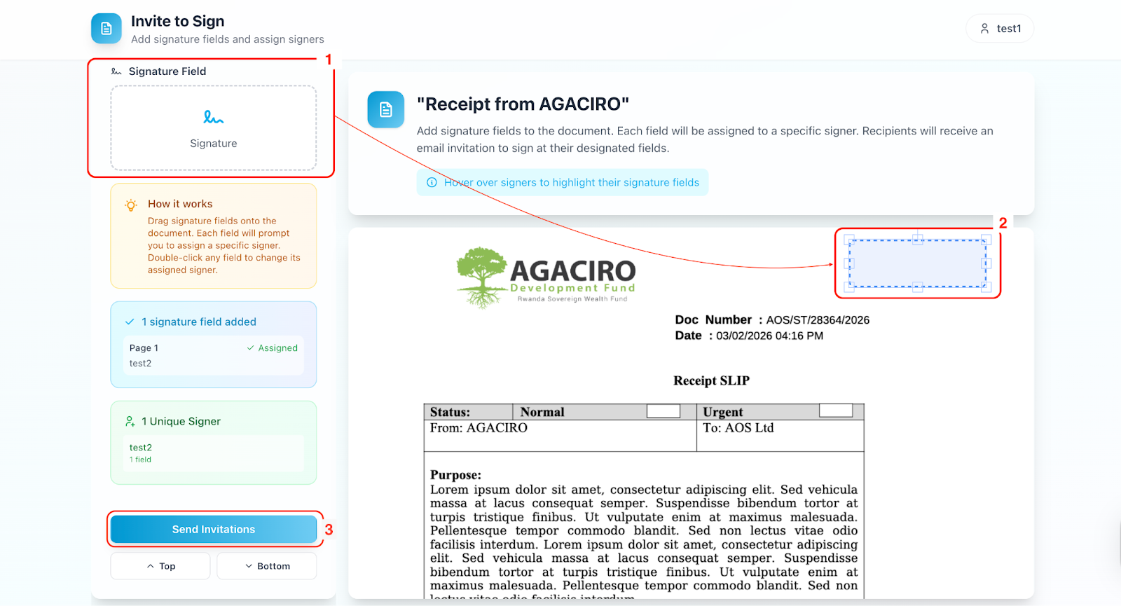 Assigning signers