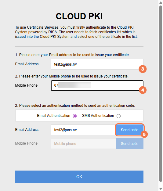 Cloud PKI screen