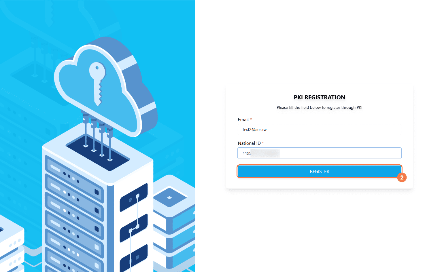 Register screen