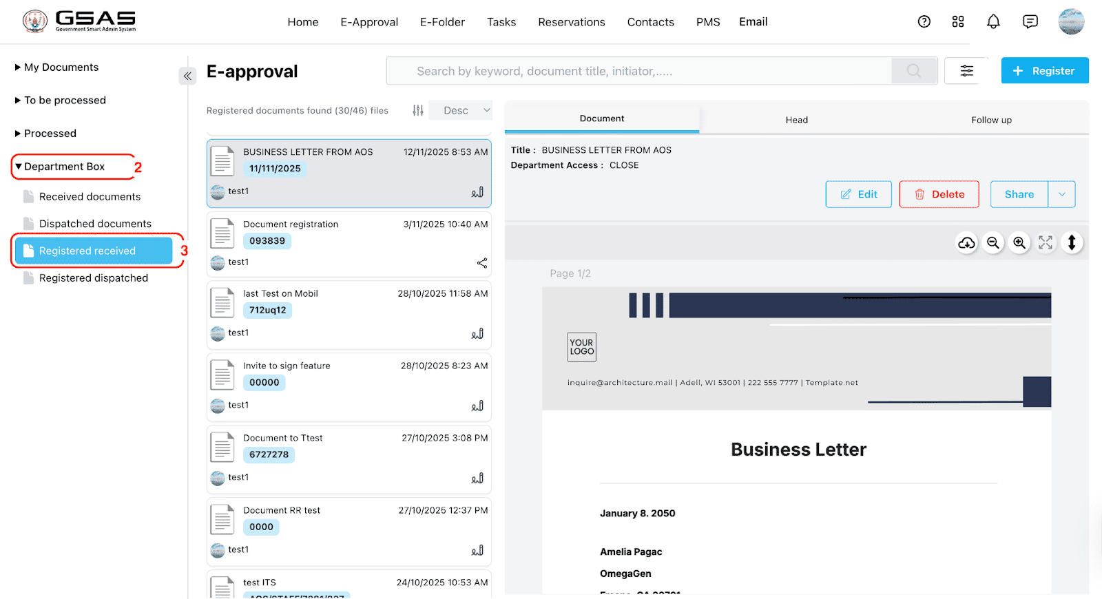 Document view
